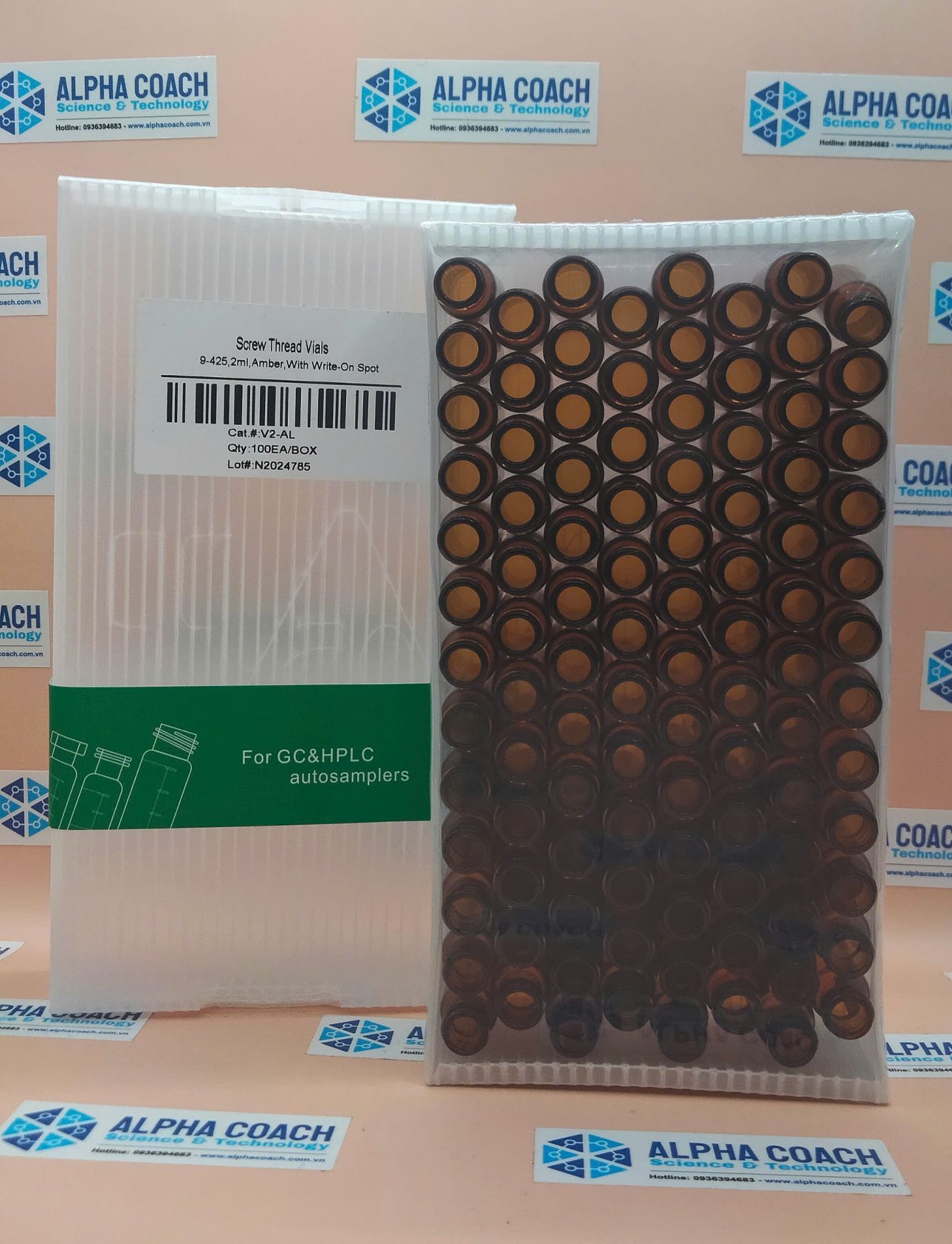 Lọ sắc ký vials 2 mL thuỷ tinh nâu, loại nắp vặn 9-425
