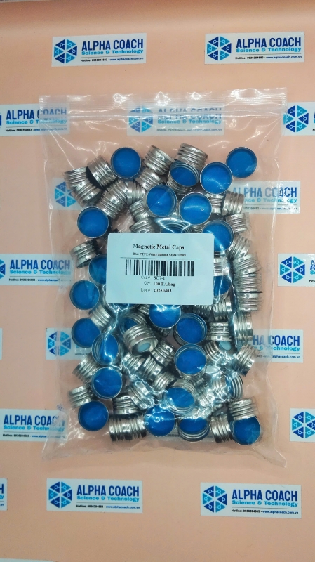 Nắp vặn nhôm kèm septa PTFE xanh/silicone trắng 17mm