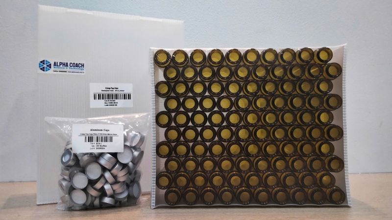 Lọ sắc ký Headspace vials 20 ml, thuỷ tinh nâu, đáy phẳng, loại nắp dập