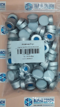 Nắp dập nhôm kèm septa PTFE trắng/silicone xanh 20mm