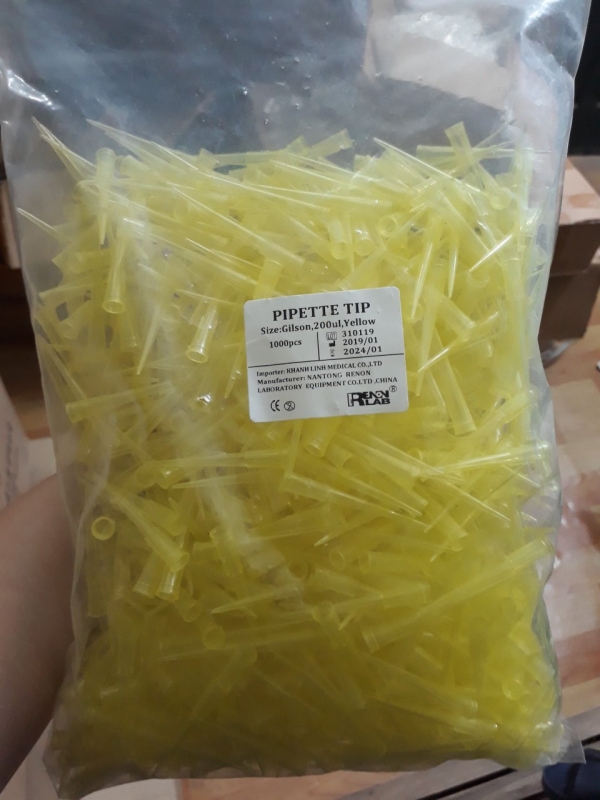 Đầu típ vàng 20-200uL, 1000 cái/ túi, Trung Quốc