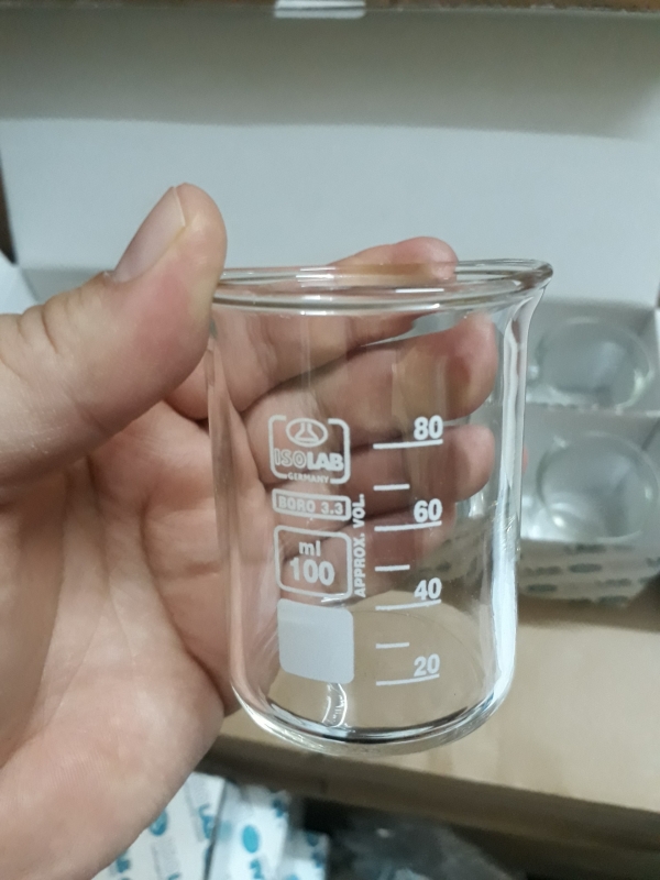 Cốc đốt kẻ độ thấp thành 100mL, Isolab - Đức