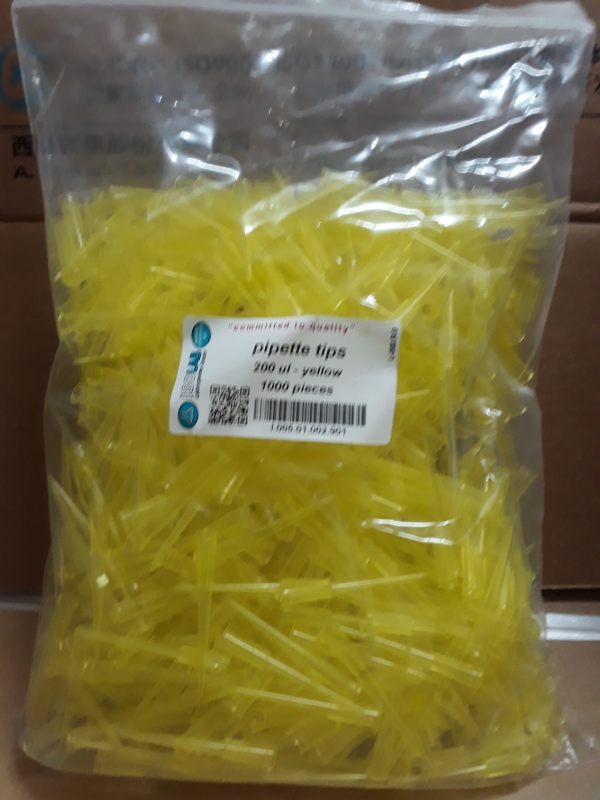 Đầu tip vàng 200uL, 1000 cái/ túi, Isolab - Đức