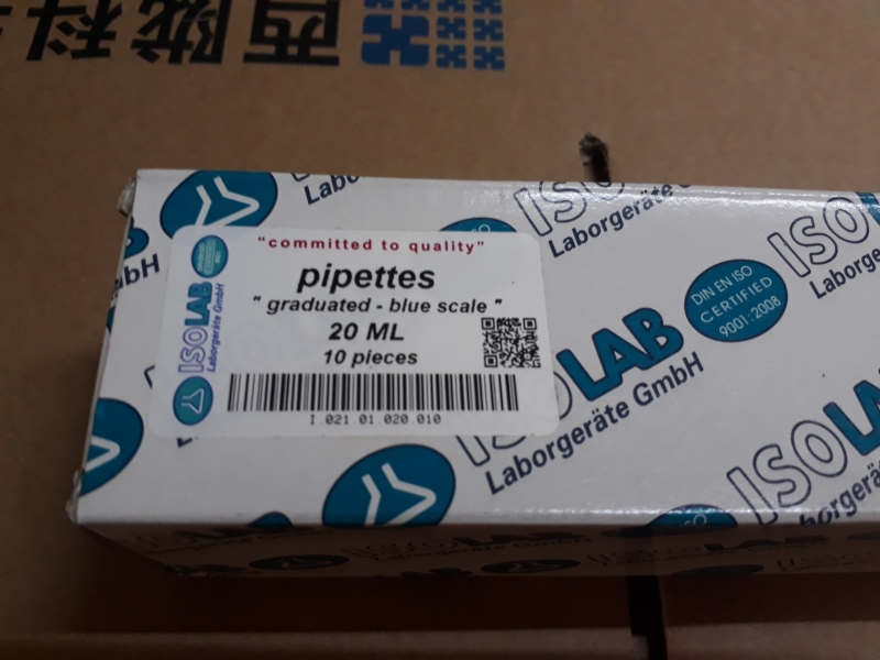 Pipet thẳng 20mL, Isolab - Đức