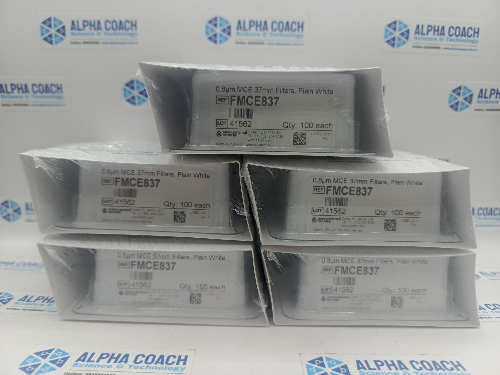 Màng lọc MCE, 0.8um, đường kính 37mm, mã FMCE837, hãng Zefon/EE, Mỹ