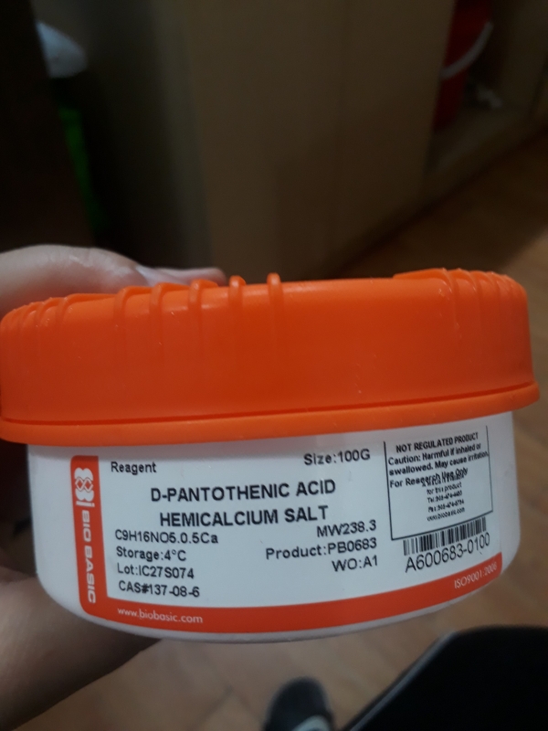 D-Pantothenic acid hemicalcium salt, Biobasic
