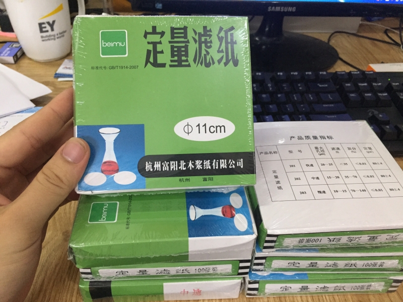 Giấy lọc định lượng/ định tính, đường kính 9/ 11/ 12.5/ 15 cm, Trung Quốc
