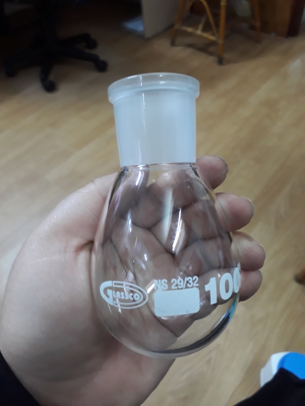 Bình cất quay - Bình cô quay chân không 100mL, Glassco - Anh
