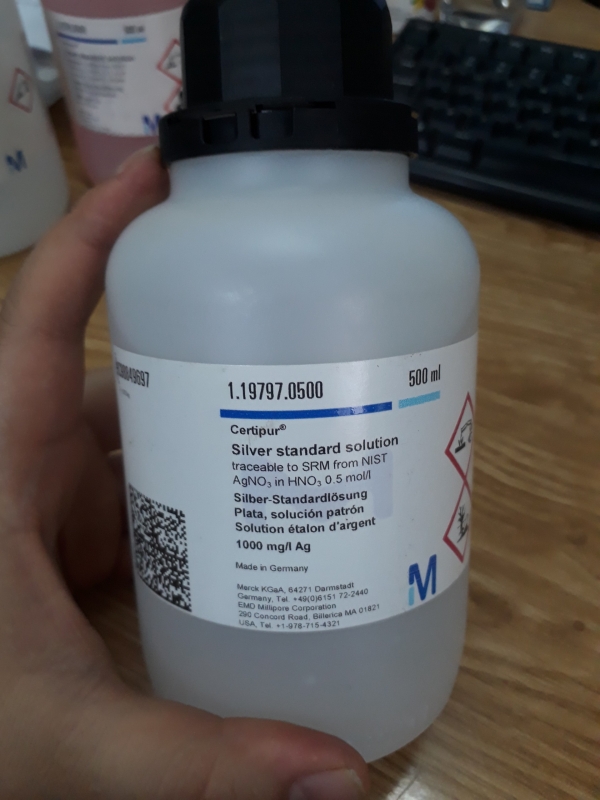 Dung dịch chuẩn Bạc (Silver) 1000mg/L Ag, Merck