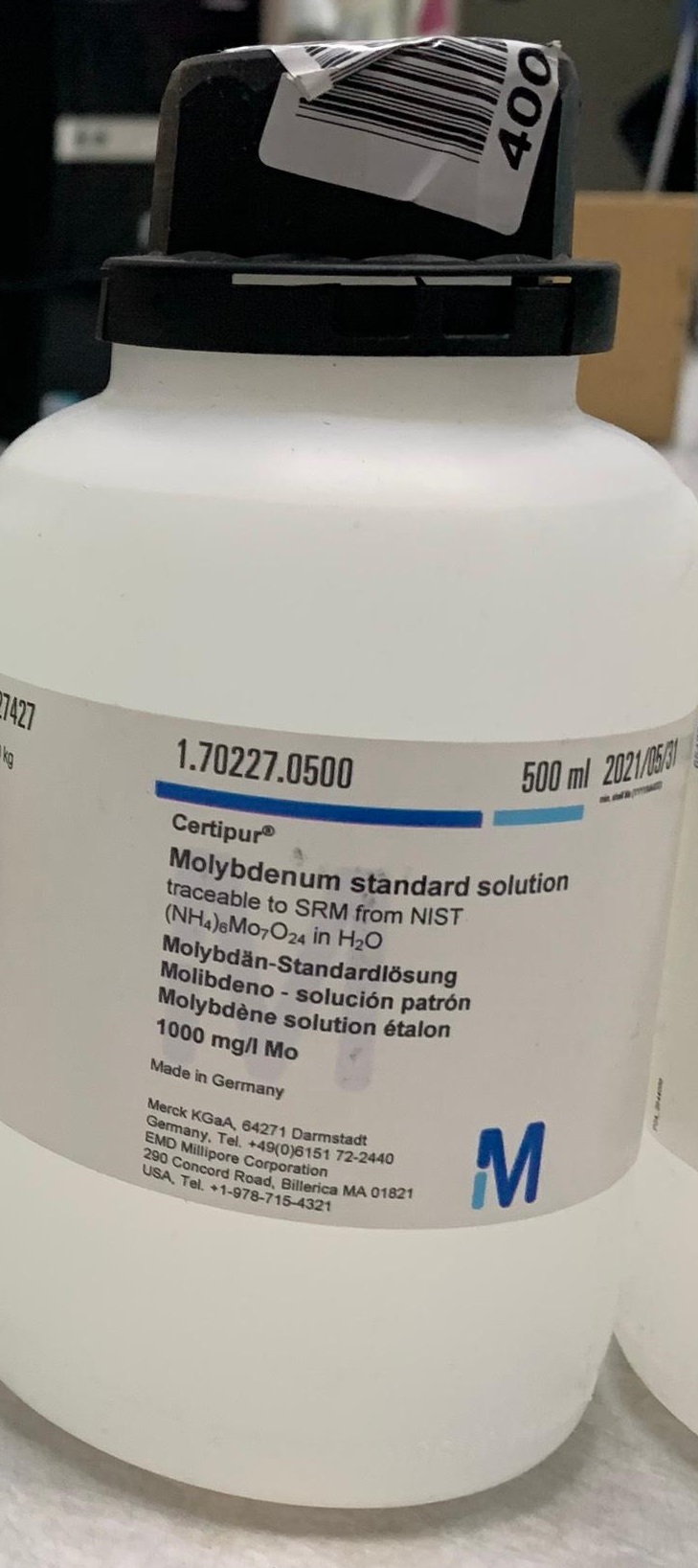 Dung dịch chuẩn Molybdenum 1000mg/L Mo, Merck
