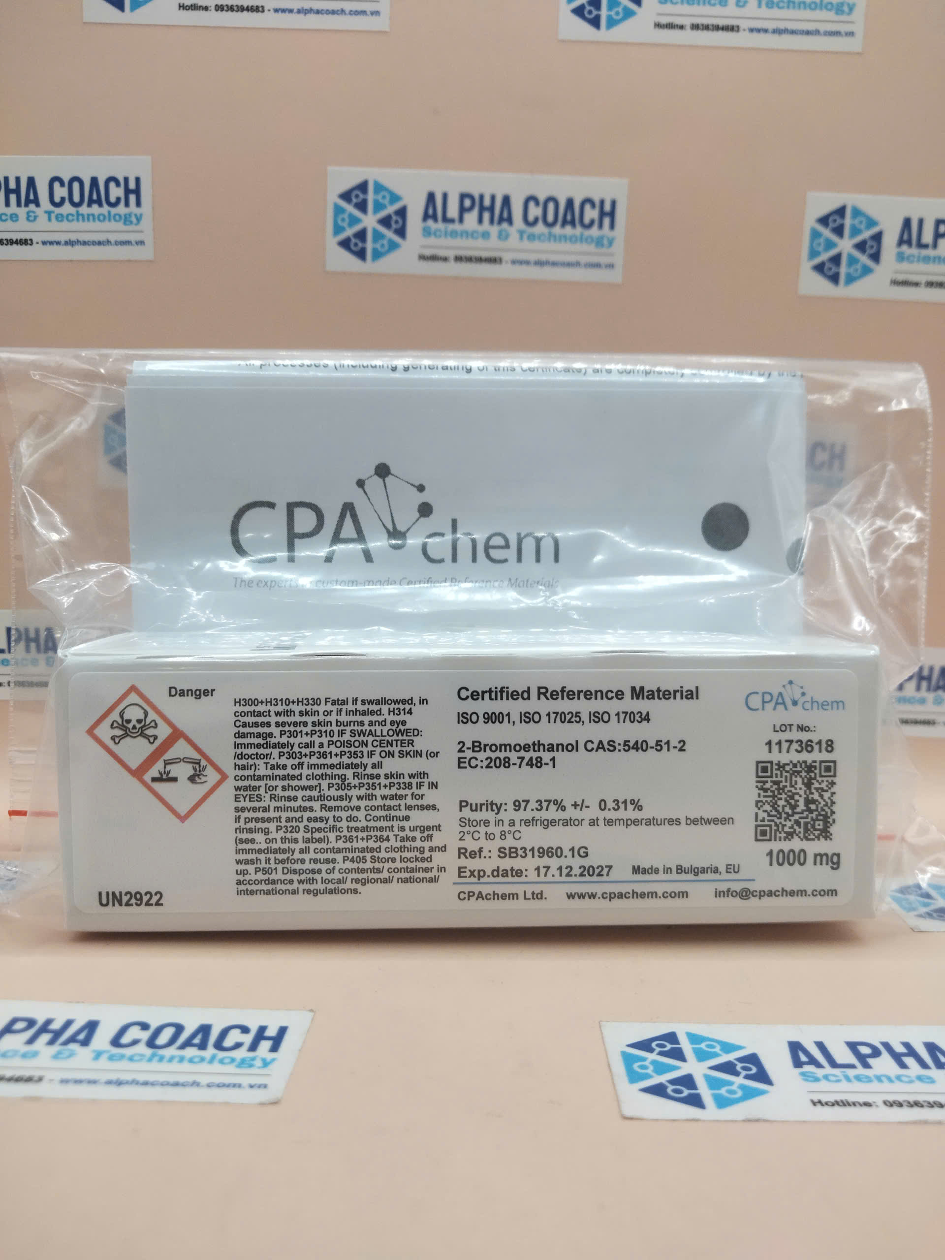 Chất chuẩn 2-Bromoethanol, mã SB31960.1G, lọ 1000 mg, hãng CPAchem, Bungari