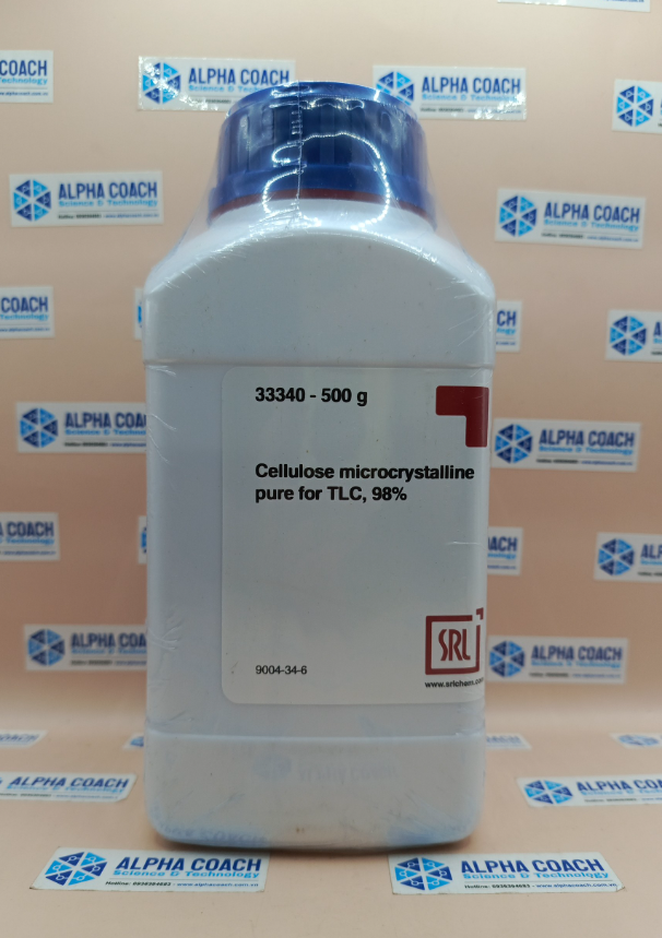 Hoá chất Cellulose vi tinh thể tinh khiết dùng cho TLC, 98%, mã 33340, chai 500g, hãng SRL, Ấn Độ