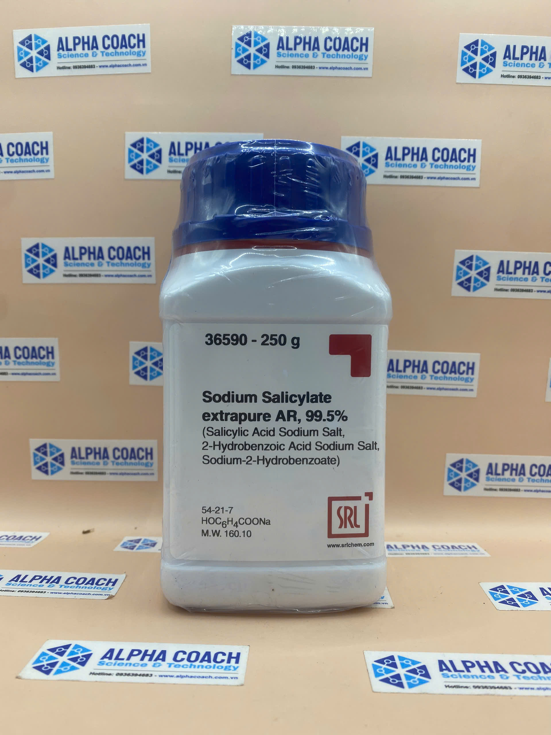 Hoá chất Sodium Salicylate extrapure AR, 99.5%, lọ 250g, hãng SRL, Ấn Độ
