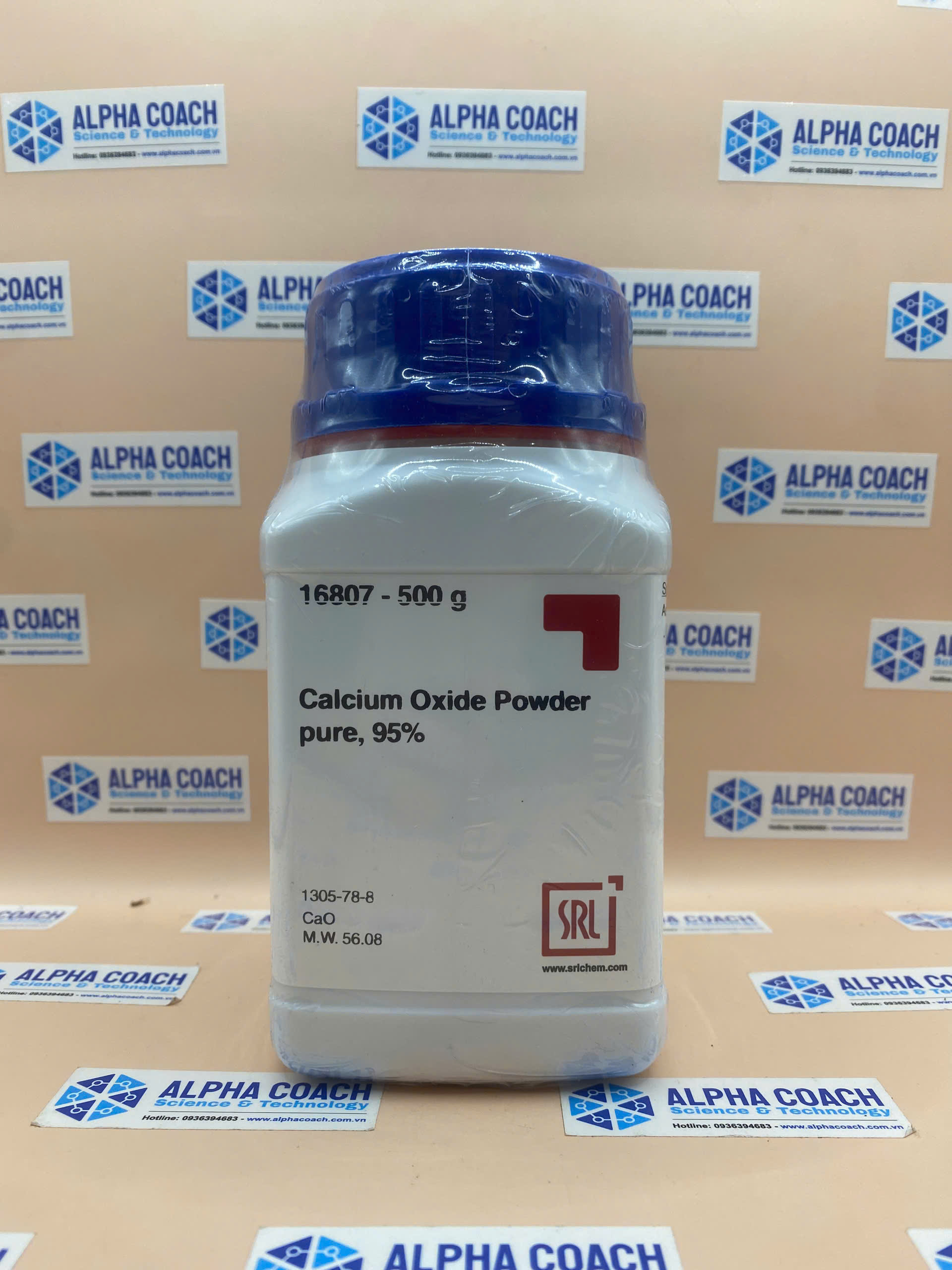 Hoá chất Calcium Oxide Powder pure, 95%, lọ 500g, hãng SRL, Ấn Độ