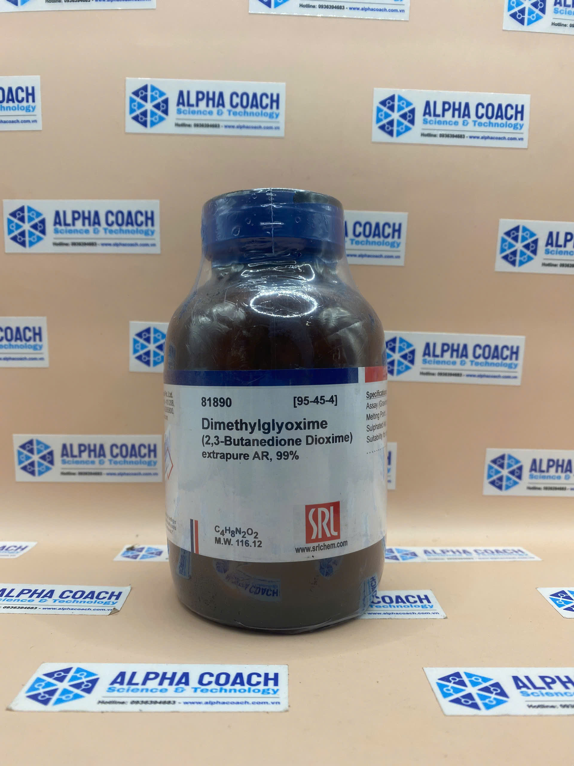 Hóa chất Dimethylglyoxime extrapure AR, 99%, hãng SRL - Ấn Độ