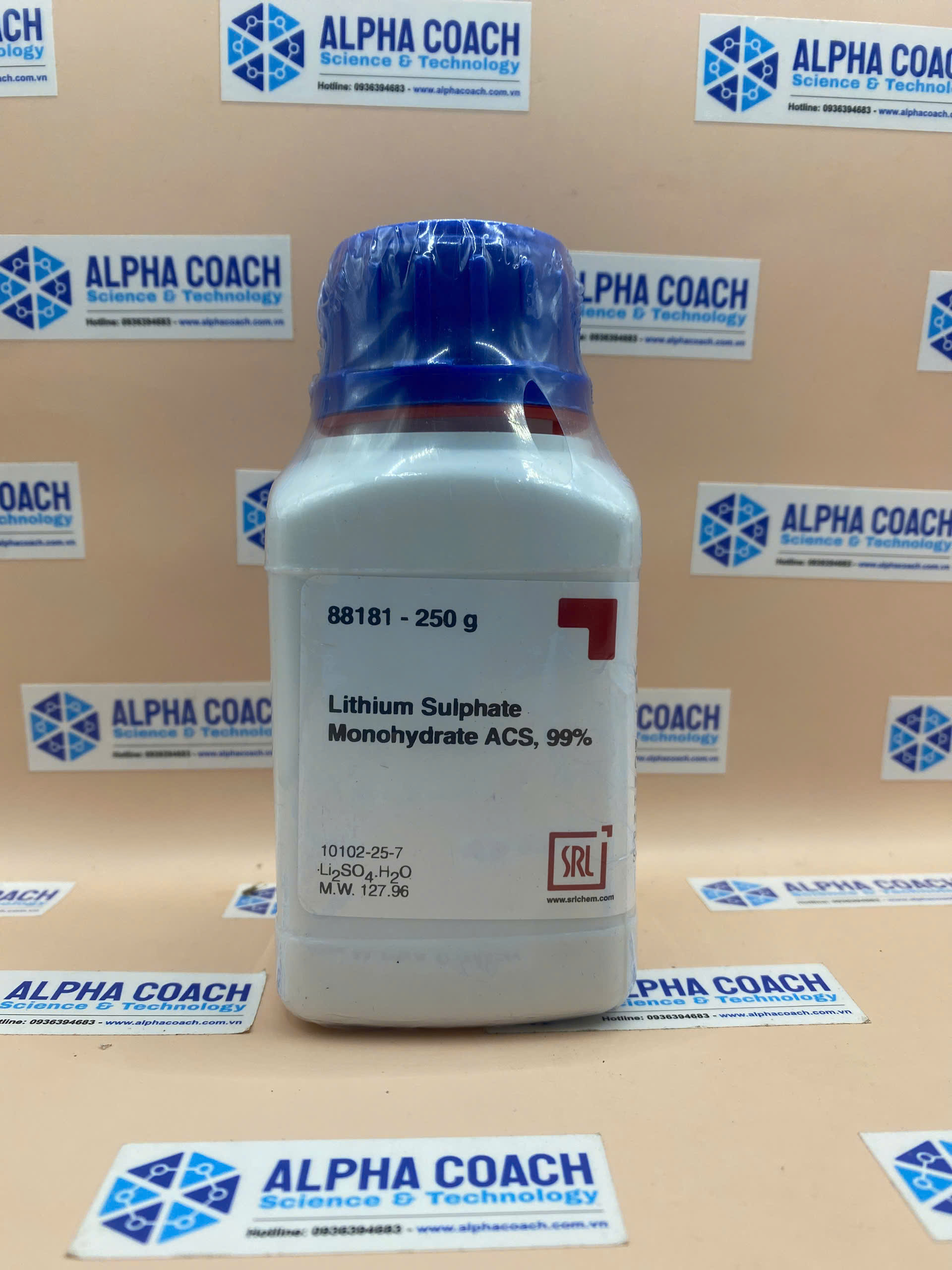 Hoá chất Lithium Sulphate Monohydrate ACS, 99%, lọ 250g, hãng SRL, Ấn Độ