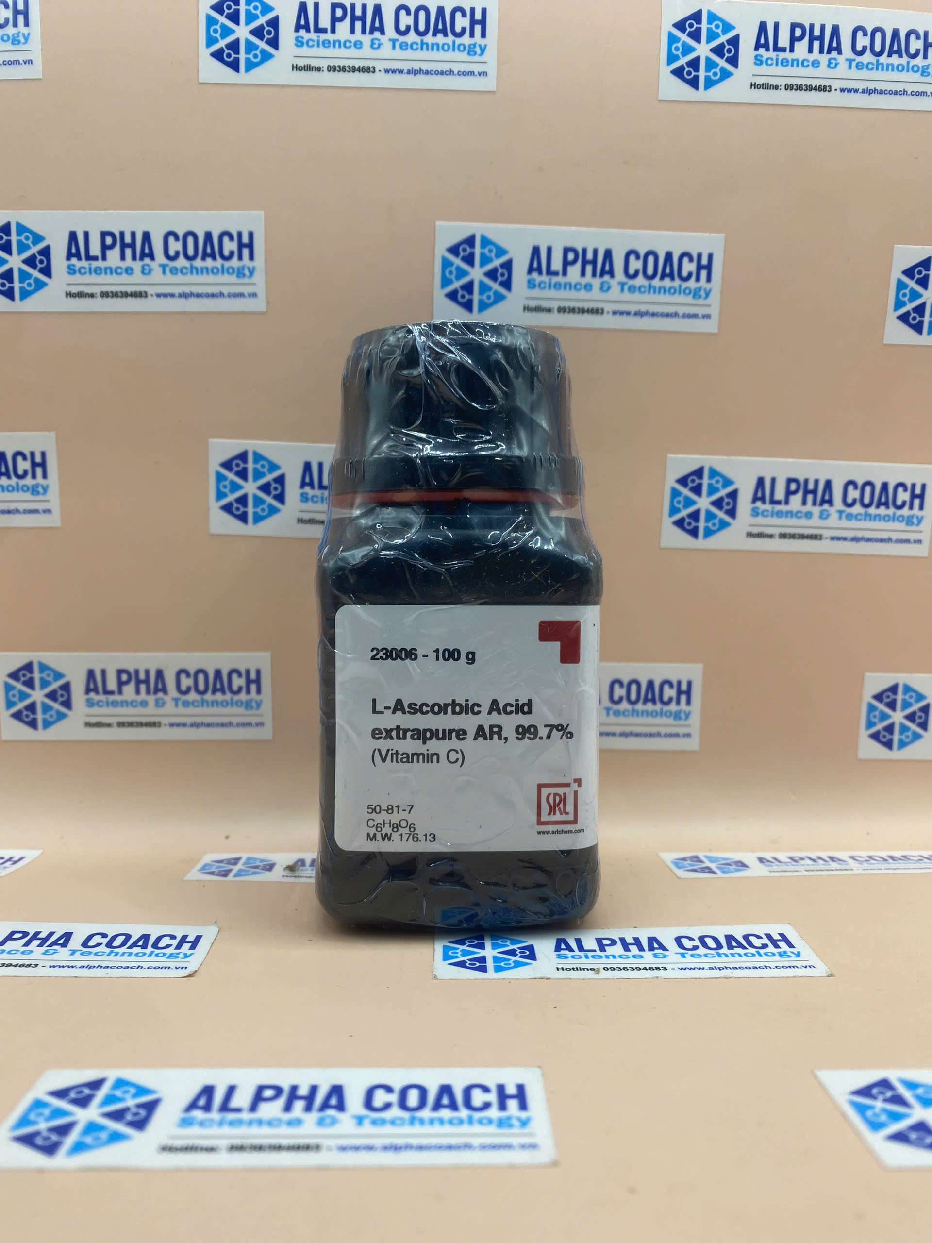 Hoá chất L-Ascorbic Acid extrapure AR, 99.7%, lọ 100g, hãng SRL, Ấn Độ
