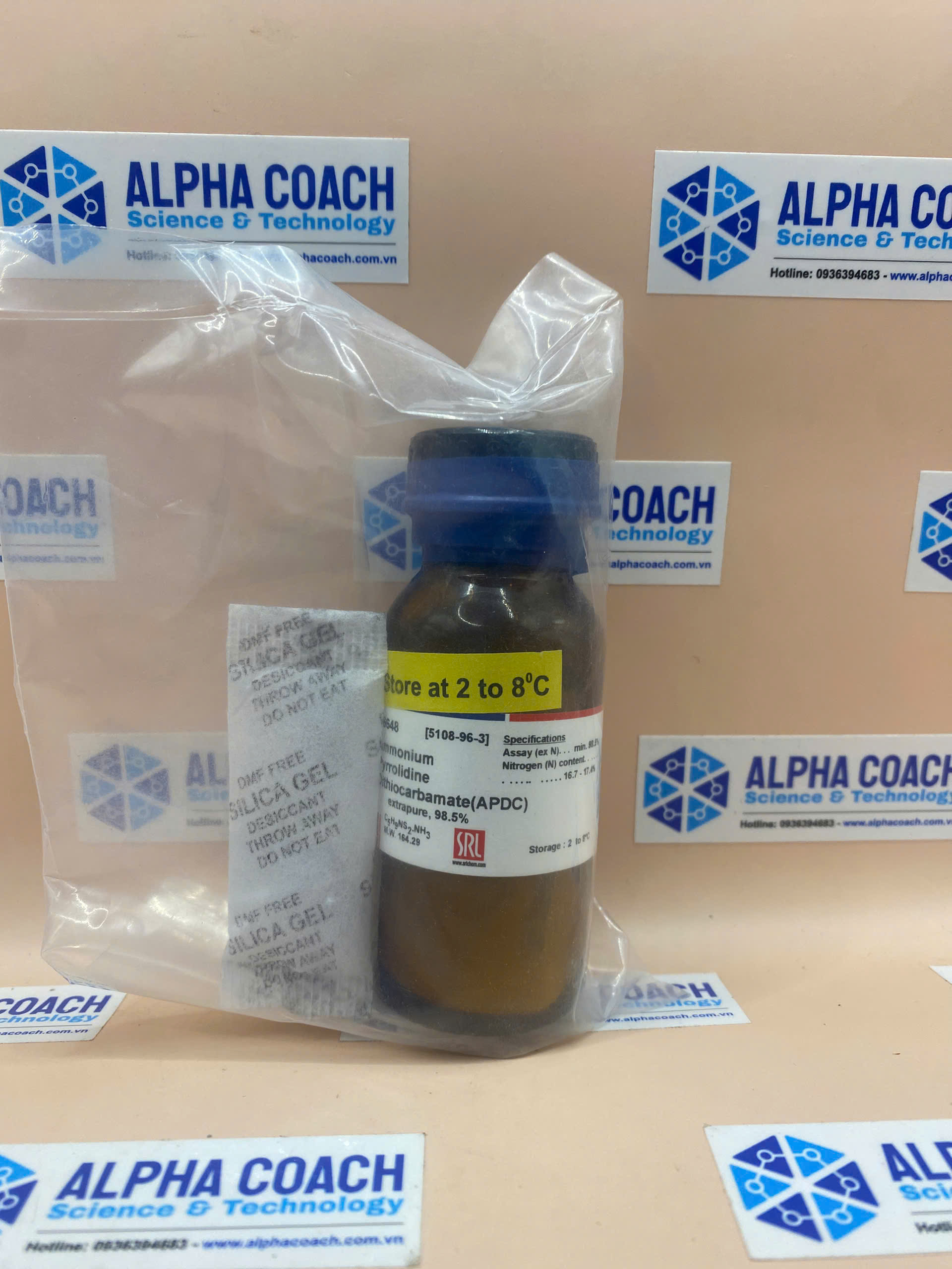 Hoá chất Ammonium Pyrrolidine Dithiocarbamate (APDC) extrapure, 98.5%, lọ 10g, hãng SRL, Ấn Độ