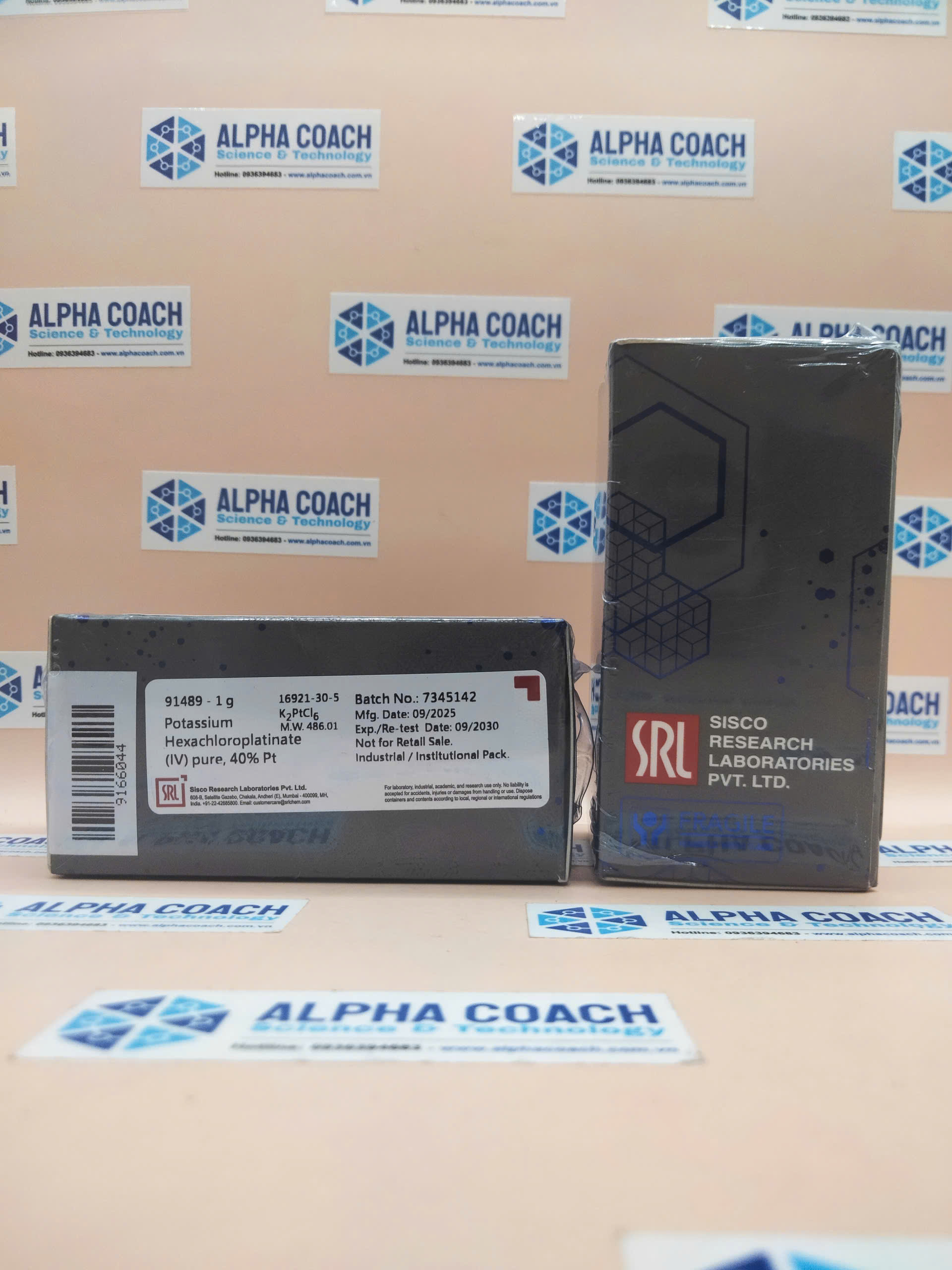 Hoá chất Potassium Hexachloroplatinate (IV) pure, 40% Pt, lọ 1g, hãng SRL, Ấn Độ